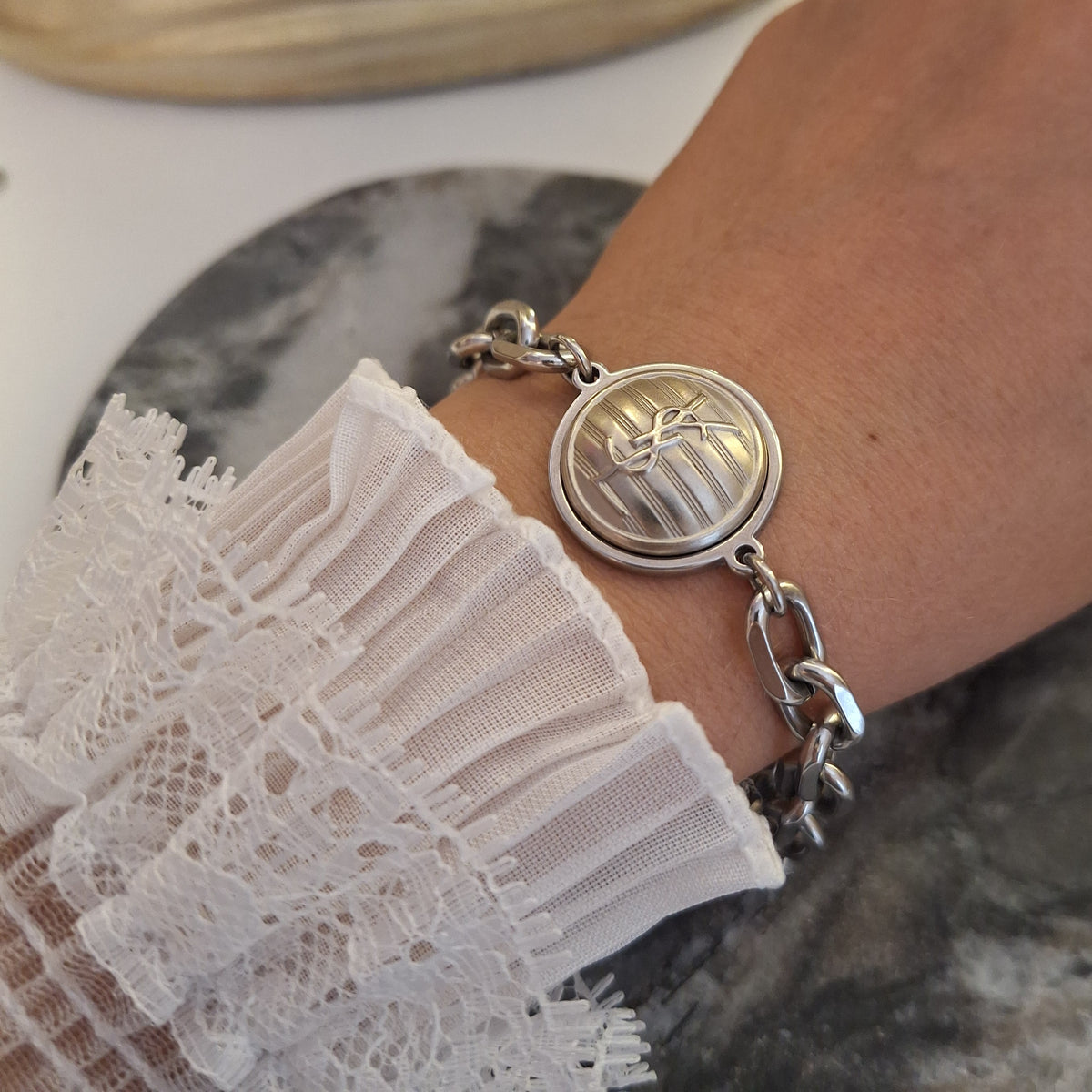 Bracciale Juli - Creazione artigianale Relux con bottone vintage upcycled
