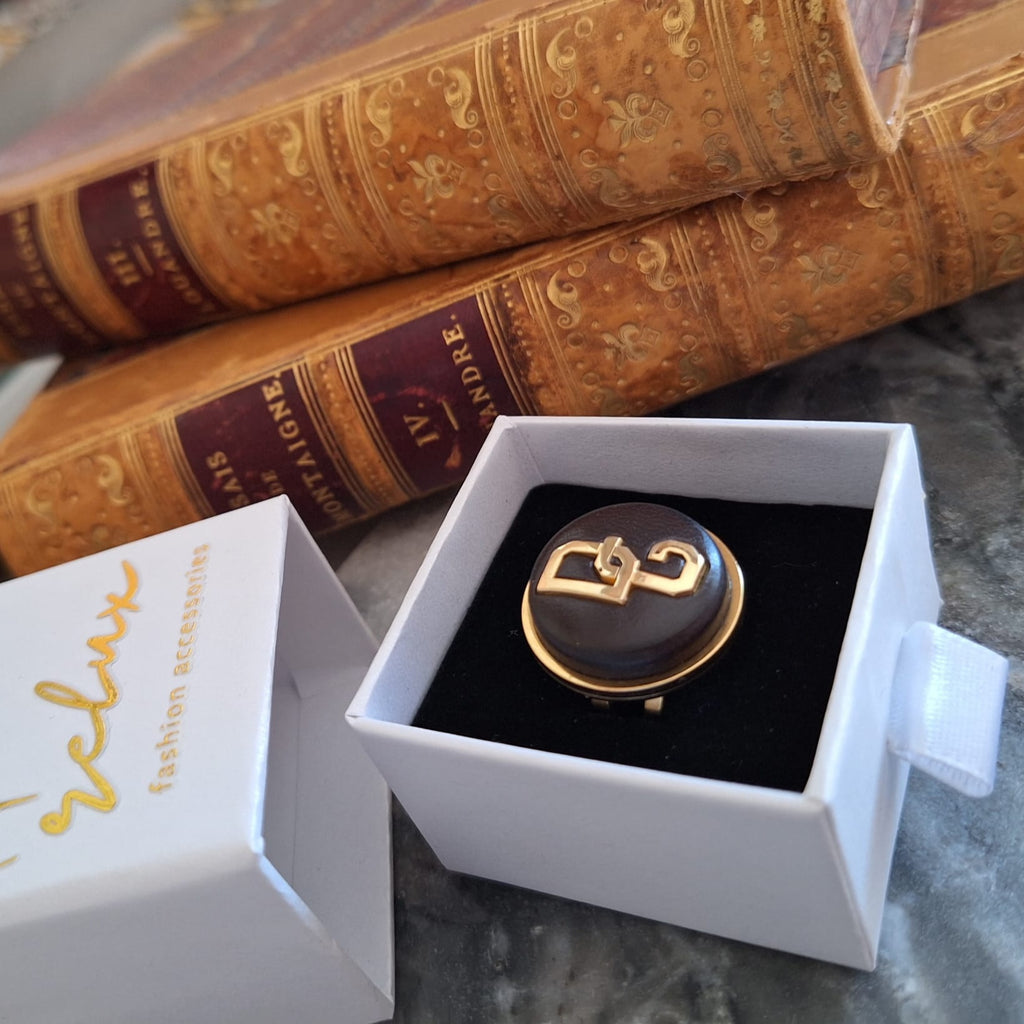Anello Bea - Creazione artigianale Relux con bottone upcycled
