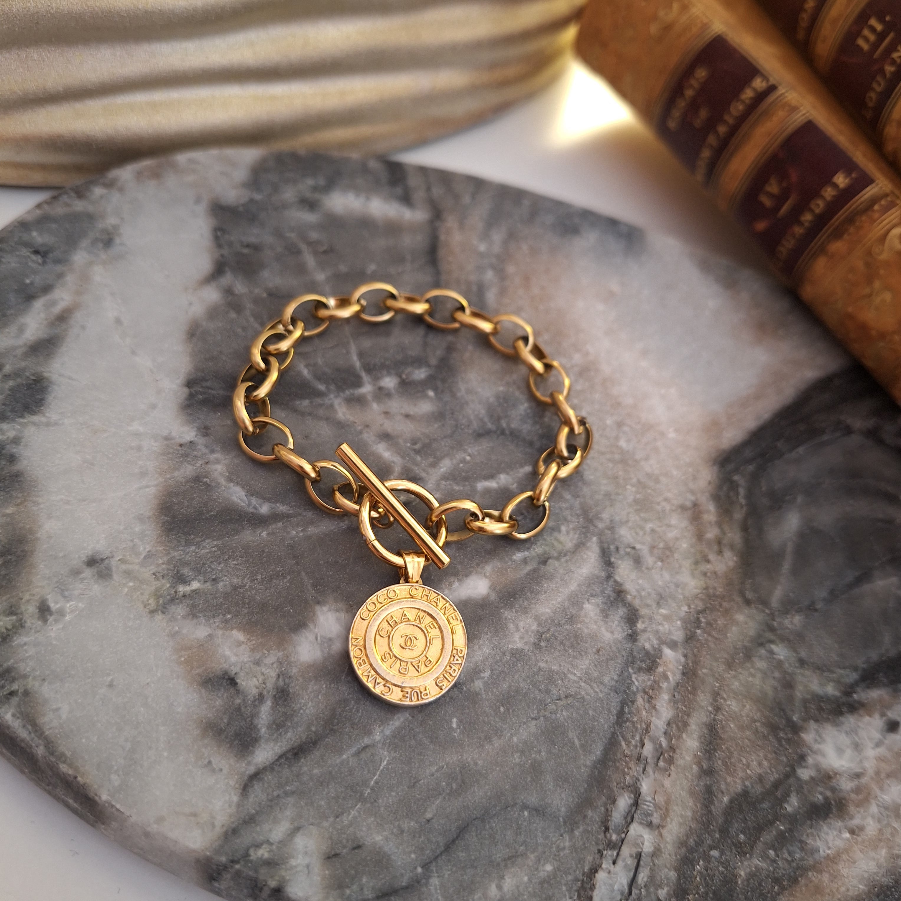 Bracciale Imma - Creazione artigianale Relux con bottone vintage upcycled