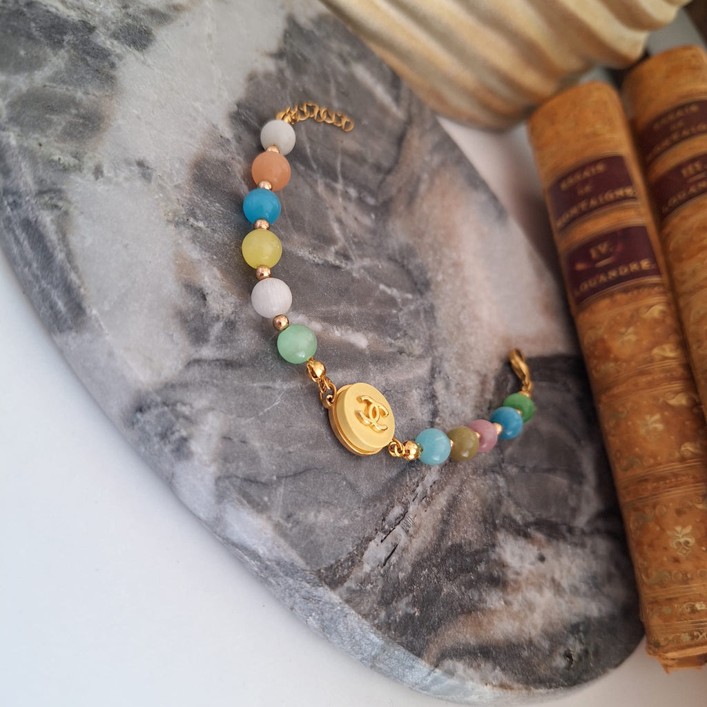 Bracciale Olla - Creazione artigianale Relux con bottone vintage upcycled