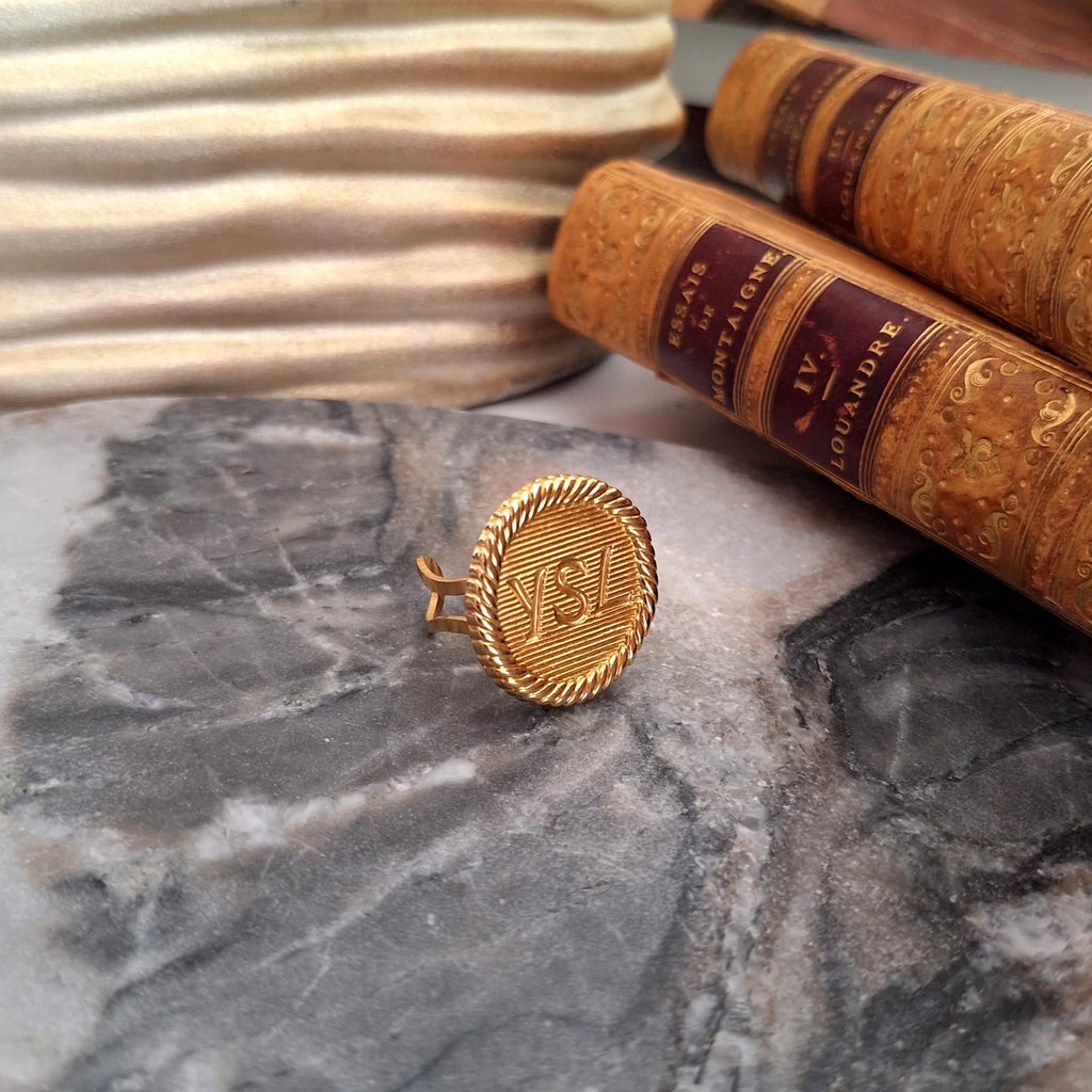 Anello Alma - Creazione artigianale Relux con bottone upcycled