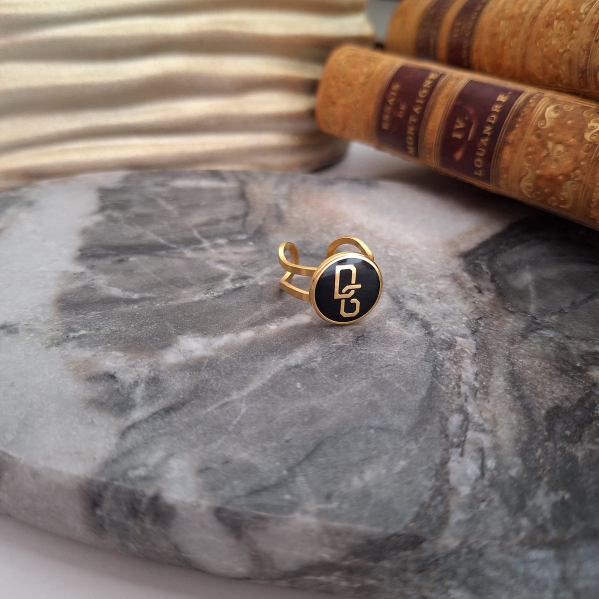 Anello Dani - Creazione artigianale Relux con bottone upcycled