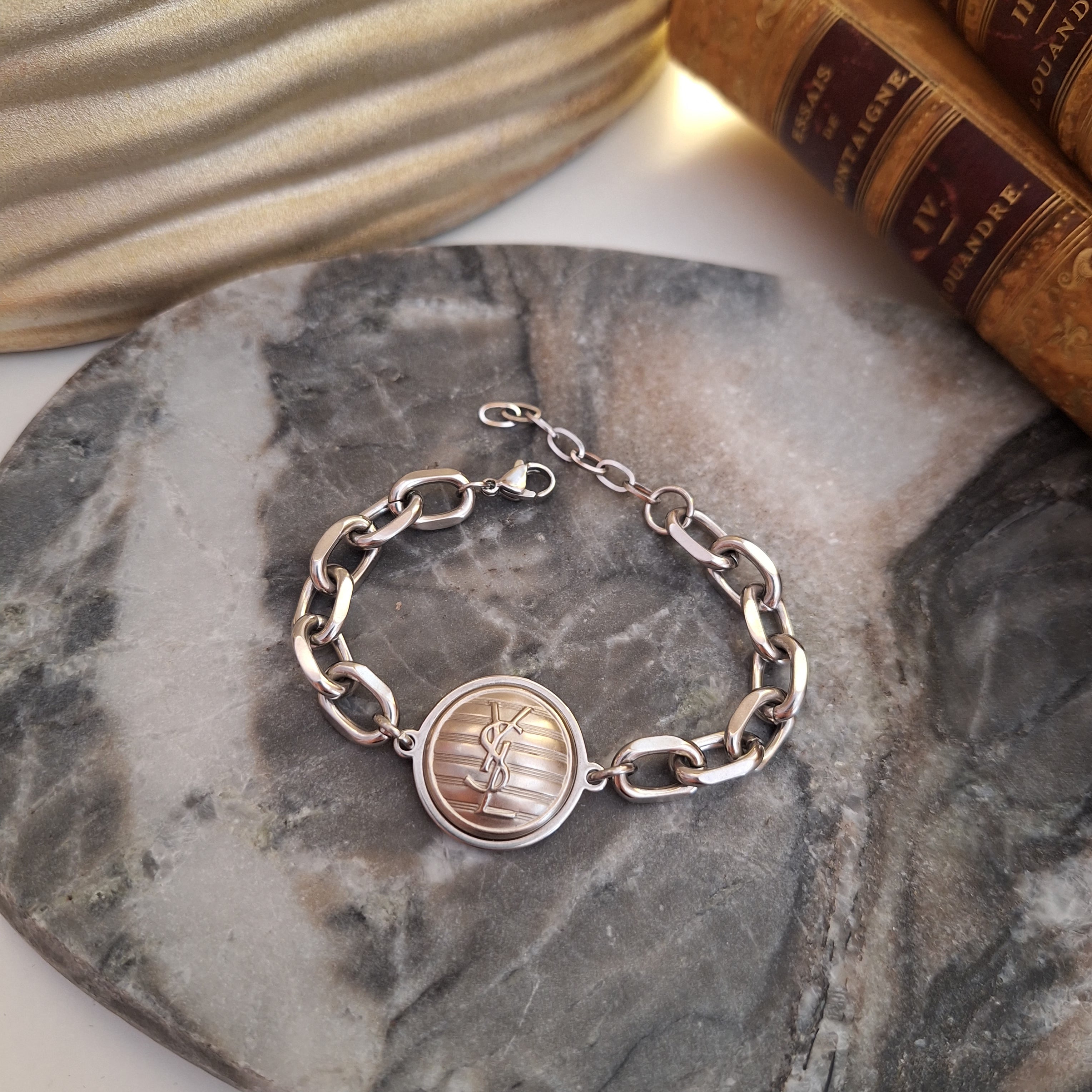 Bracciale Juli - Creazione artigianale Relux con bottone vintage upcycled