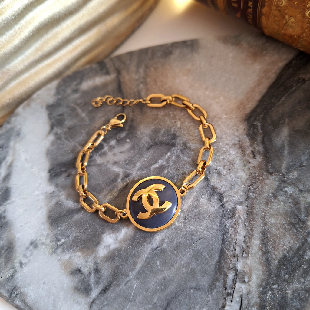 Bracciale Lily - Creazione artigianale Relux con bottone vintage upcycled